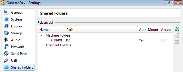 Virtual Box - Machine Target