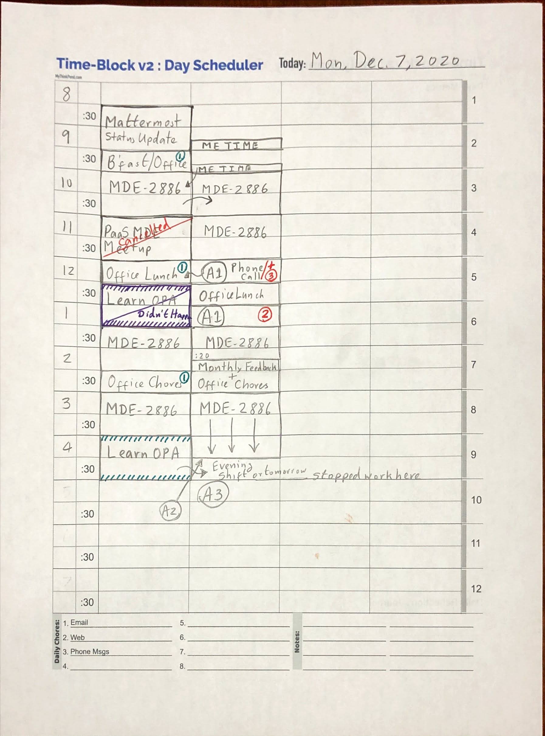 Time-Block Planner Front Page